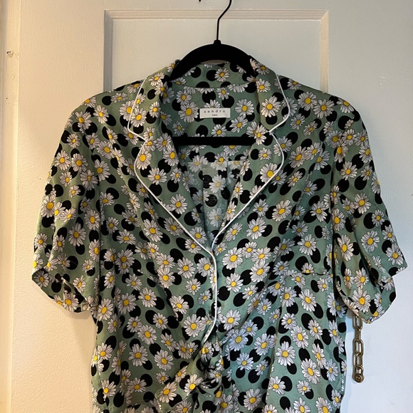 Sandro Rosa Printed Tie-Front Shirt - Picture 2 of 2